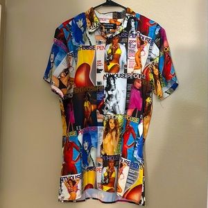 PENTHOUSE x REASON: SHORT SLEEVE BUTTON DOWN SHIRT. NO TAGS/ NEVER WORN. SIZE: L